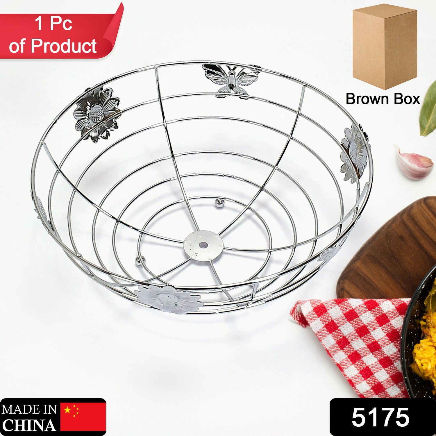 5175 Stainless Steel Multipurpose Fruit Bowl and Vegetable Basket for Kitchen, Dining Table Use DeoDap 5175 Stainless Steel Multipurpose Fruit Bowl and Vegetable Basket for Kitchen, Dining Table Use DeoDap